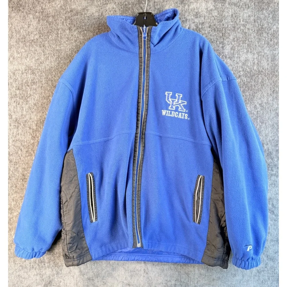 Mens Sz Large University of Kentucky Blue Reversible‎ Full Zip Jacket Pro Player
